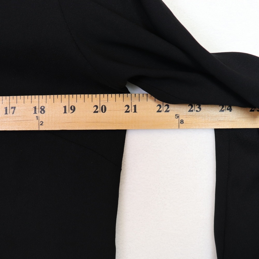 ANN TAYLOR Black Long Sleeve Button Down V-Neck Blouse LP - Picture 4 of 6